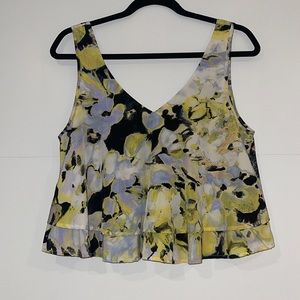 Bar III floral flowy crop top